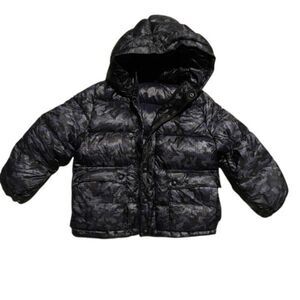 BURBERRY CAMO PUFFER JACKET BLUE BLACK YOUTH SIZE 5Y